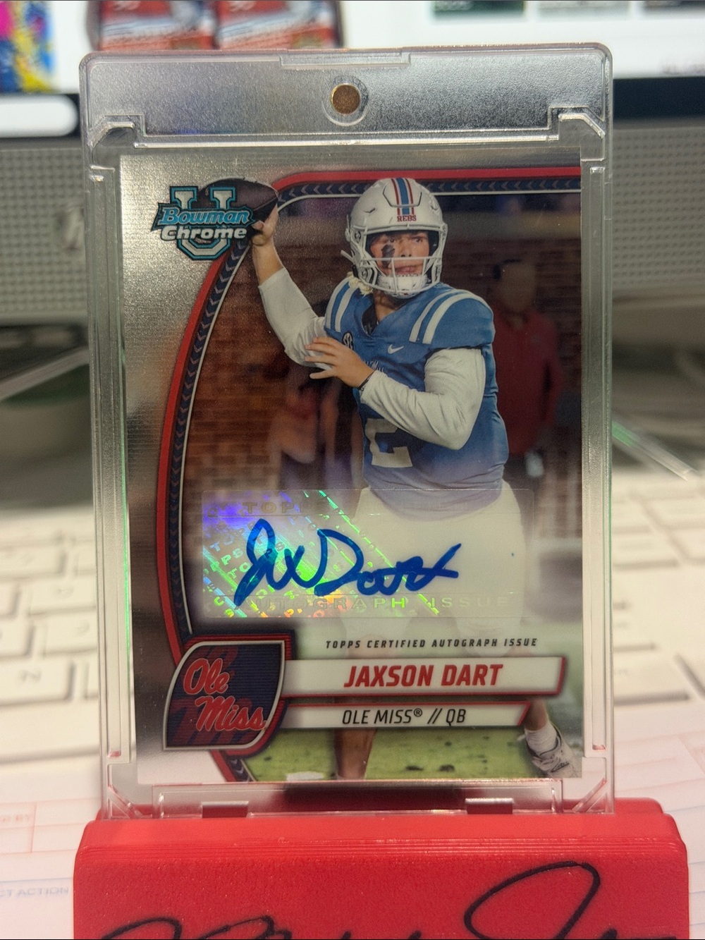Jaxson Dart - Auto RC 2024 Bowman Chrome PA-JDA - Excellent Condition
